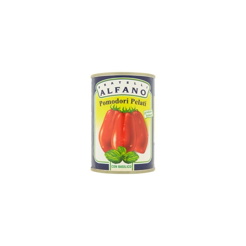 FRATELLI ALFANO Pomodori PELATI con BASILICO CONF 400 GR PROD ITALIANO